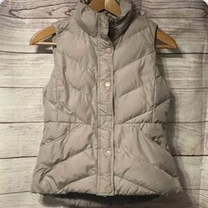J crew taupe puffer vest